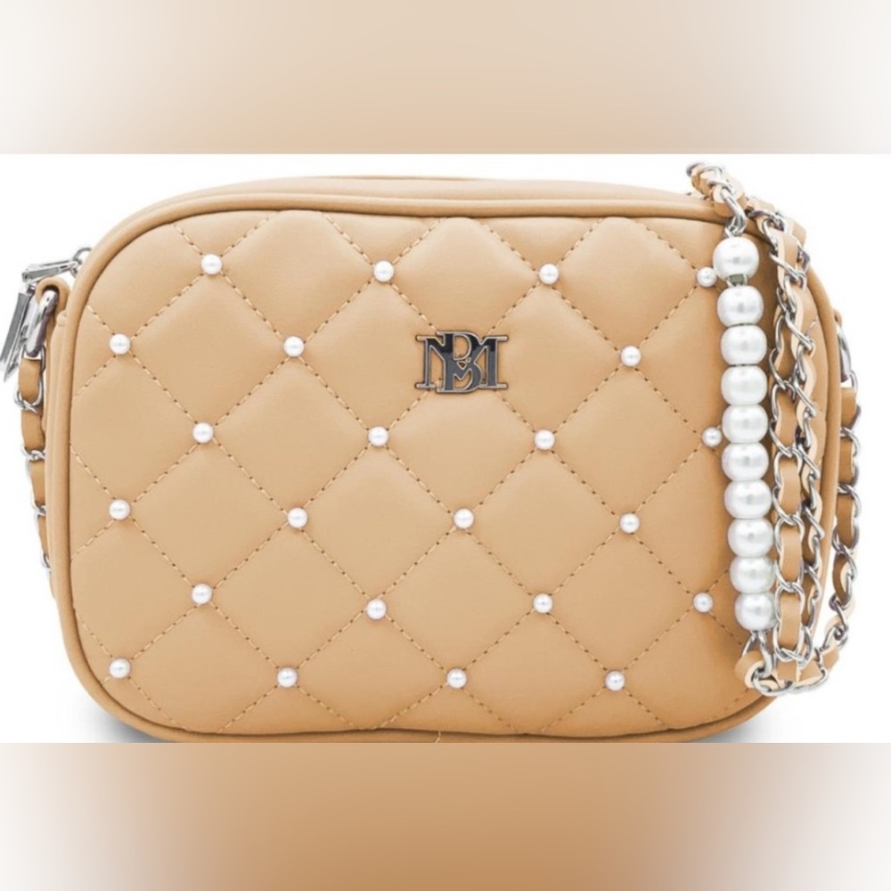 New Badgley Mischka Pink Quilted Camera Crossbody Bag